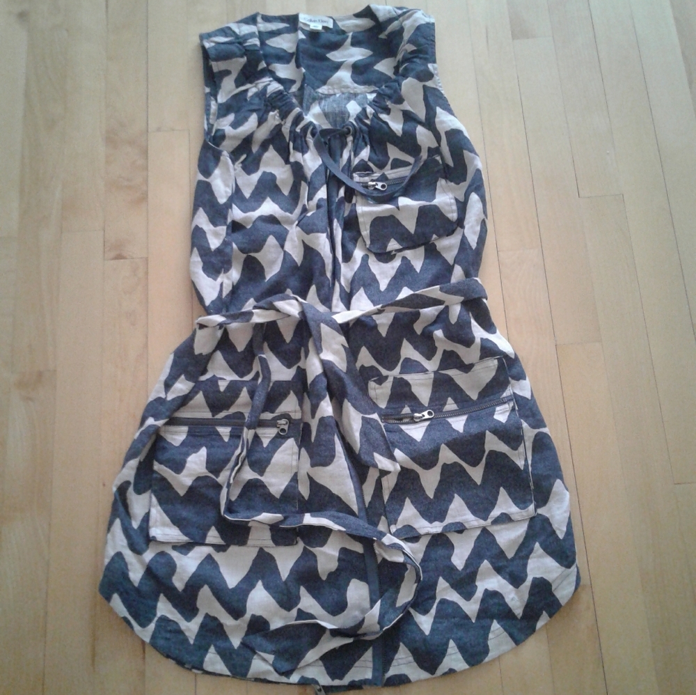 Calvin Klein 100% linen Summer Dress with Zipper Closure Worn Once Sz M